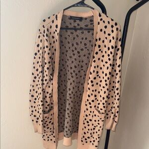 Moschino Cream and Black Dotted Cardigan